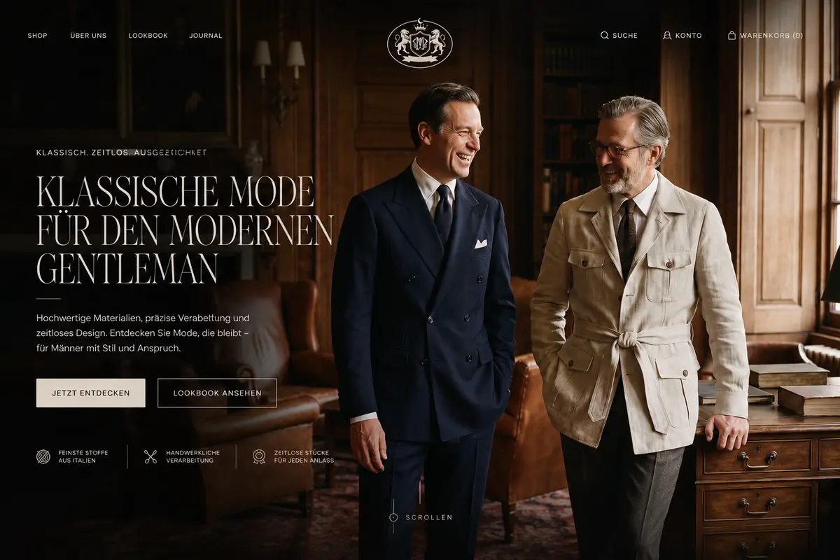 Mon Meunier – Website, Desktop-Ansicht